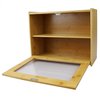 Hds Trading 2 Tier Bamboo Bread Box with PeekThrough Acetate Window, Natural ZOR95888